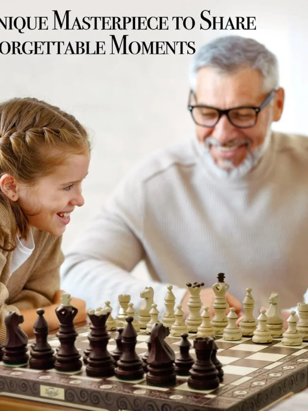 Imperator 21-Inch Luxury Wooden Chess Set for Adults and Kids - Handcrafted from